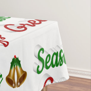 Toalha De Mesa Seasons Saudações Belga Escrito verde de Natal