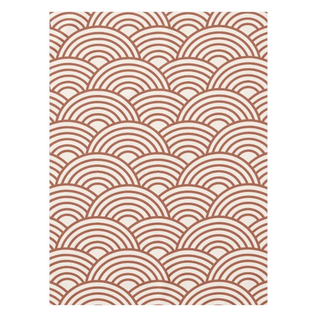 Toalha De Mesa Seigaiha Wave Rust Terracotta (Frente)