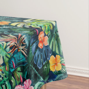 Toalha De Mesa Selva de Hibiscus Monstera