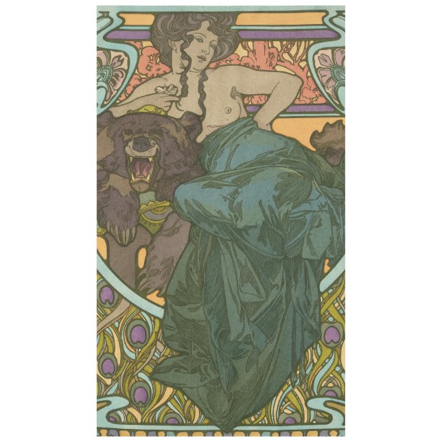 Toalha De Mesa Sem título por Alphonse Mucha (1902) (Frente)