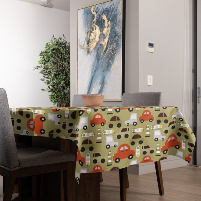 Toalha De Mesa Semáforo Laranja Carros Padrão (toy car tablecloth)