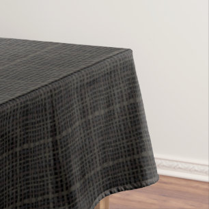 Toalha De Mesa Serapilheira preta elegante tecida rústica