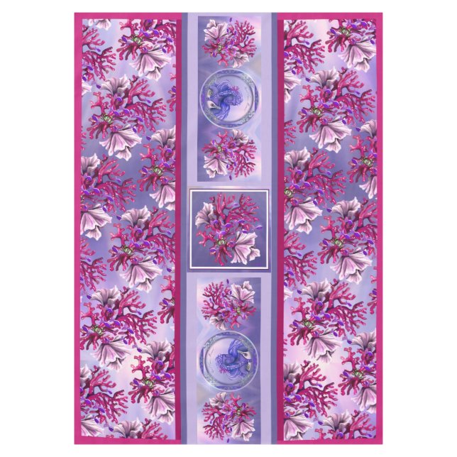 Toalha De Mesa Sereia do Oceano Roxo (Frente)