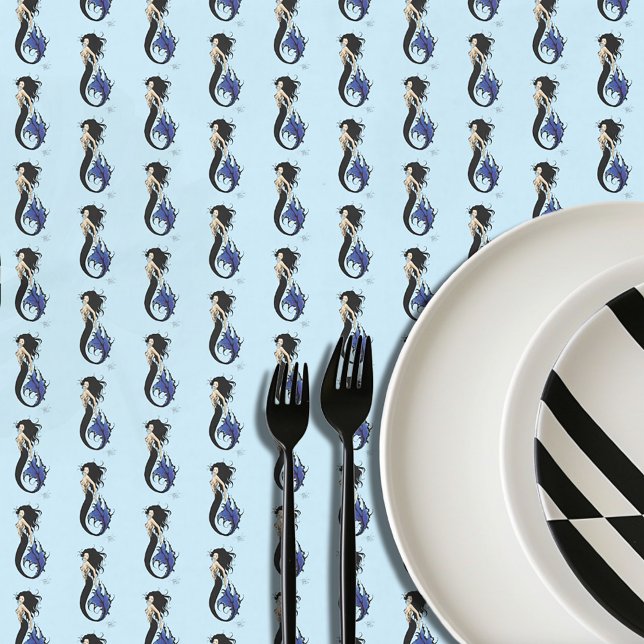 Toalha De Mesa Sereia Tribal Azul (Criador carregado)