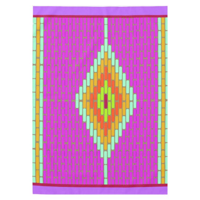 Toalha De Mesa Serenity Diamond azulejo neon tablecloth (Frente)