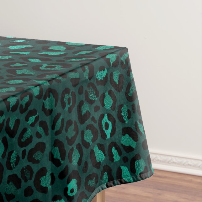 Toalha De Mesa Série Teal e Gold Leopard Design 4 (Posição Original)