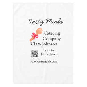 Toalha De Mesa serviços de catering adicionar nome código QR site