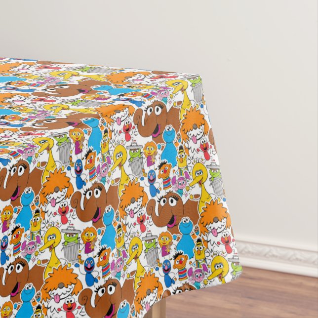 Toalha De Mesa Sesame Street Pals Doodley Patterno (Posição Original)