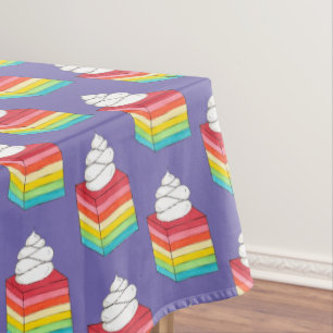 Toalha De Mesa Sete Camadas Retro Arco-Íris Gelatina Calada