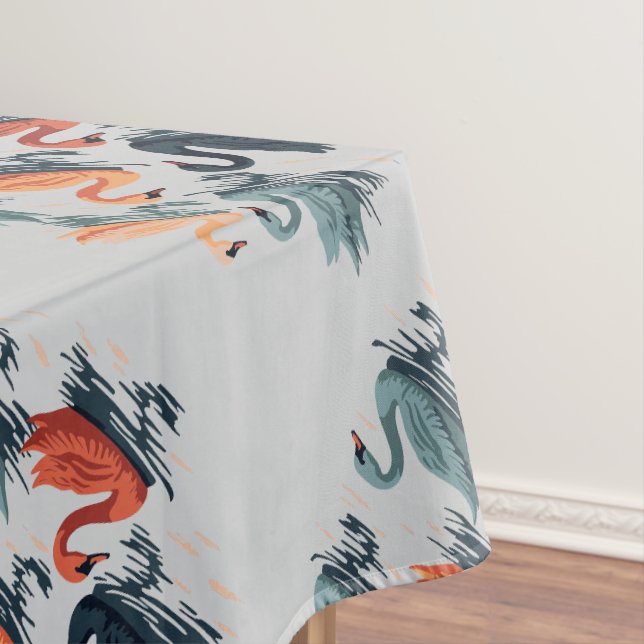 Toalha De Mesa Sete Cisnes Nadando Corte Estêncil 6 (Posição Original)