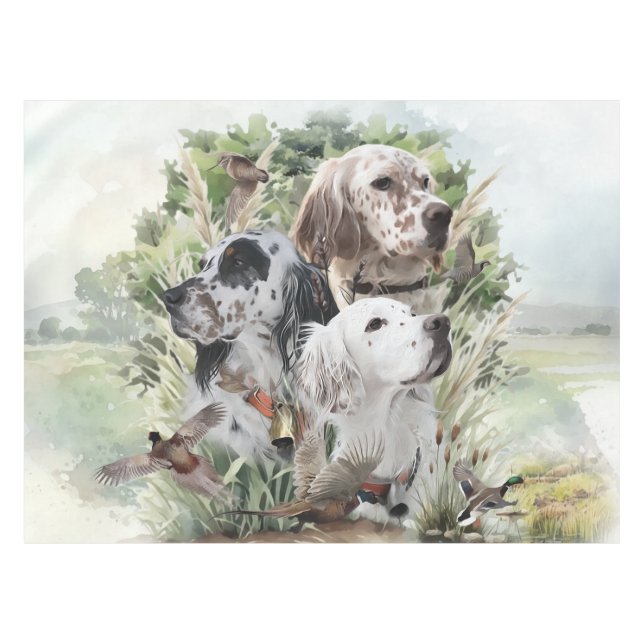 Toalha De Mesa Setter Inglês  (Frente (Horizontal))
