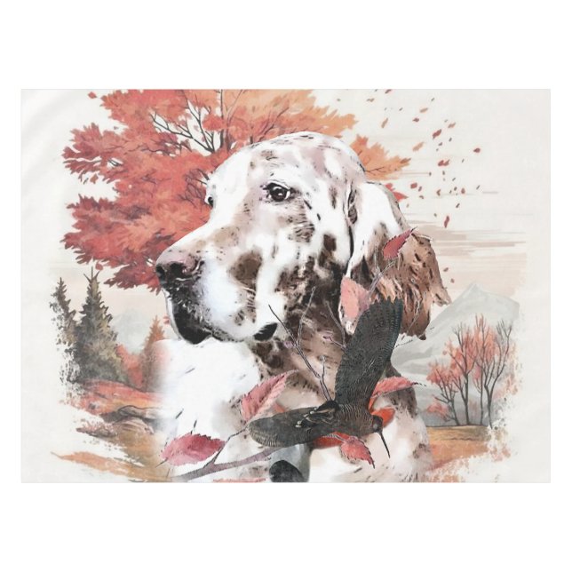 Toalha De Mesa Setter Inglês  (Frente (Horizontal))
