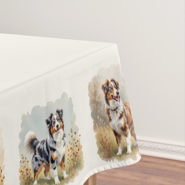 Toalha De Mesa Shepherd Aussie Dogs (Posição Original)
