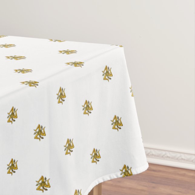 Toalha De Mesa Siciliana Trinacria Dourada Tablecloth (Posição Original)