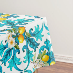 Toalha De Mesa Siciliano,verão,limão,mosaico,azul,