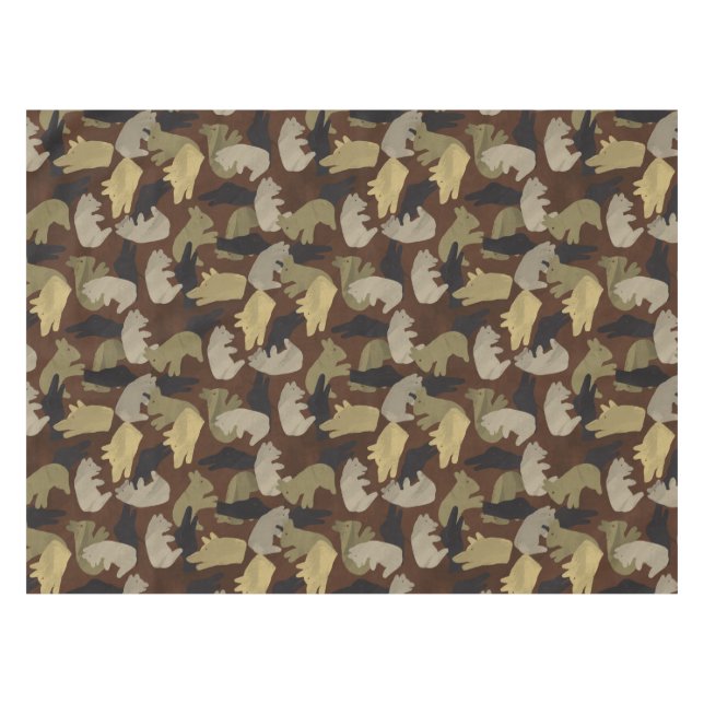Toalha De Mesa Silhouette Animal Camouflage Brown (Frente (Horizontal))