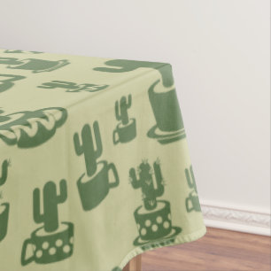 Toalha De Mesa Silhueta de cacto sucessivo em copos e potes