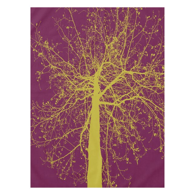 Toalha De Mesa Silhuette de árvore de inverno (Frente)