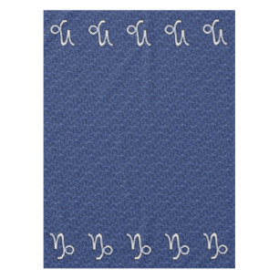 Toalha De Mesa Silver Capricórnio Zodiac - Símbolo Azul Camufla