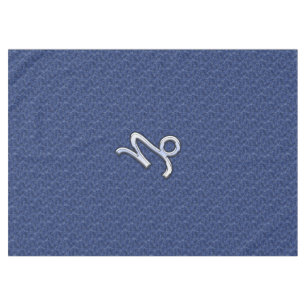 Toalha De Mesa Silver Capricórnio Zodiac Símbolo Azul Camuflage
