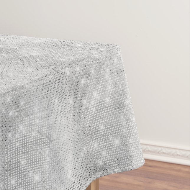 Toalha De Mesa Silver Sparkle (Posição Original)