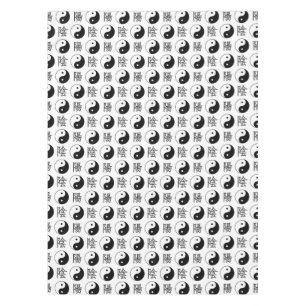 Toalha De Mesa Símbolo branco Yinyang Padrão chinês