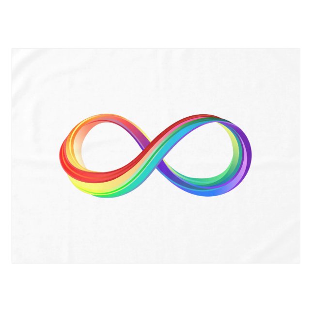 Toalha De Mesa Símbolo de Infinidade Arco-Íris em Camadas (Frente (Horizontal))