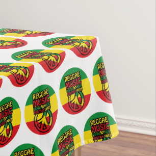 Toalha De Mesa Símbolo de Reggae e Paz com citações positivas