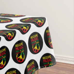 Toalha De Mesa Símbolo de Reggae e Paz com citações positivas