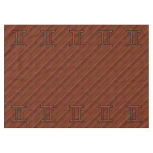 Toalha De Mesa Símbolo Gemini em Brown Mahogany como impressão