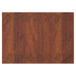 Toalha De Mesa Símbolo Leo Zodiac no estilo Rich Mahogany