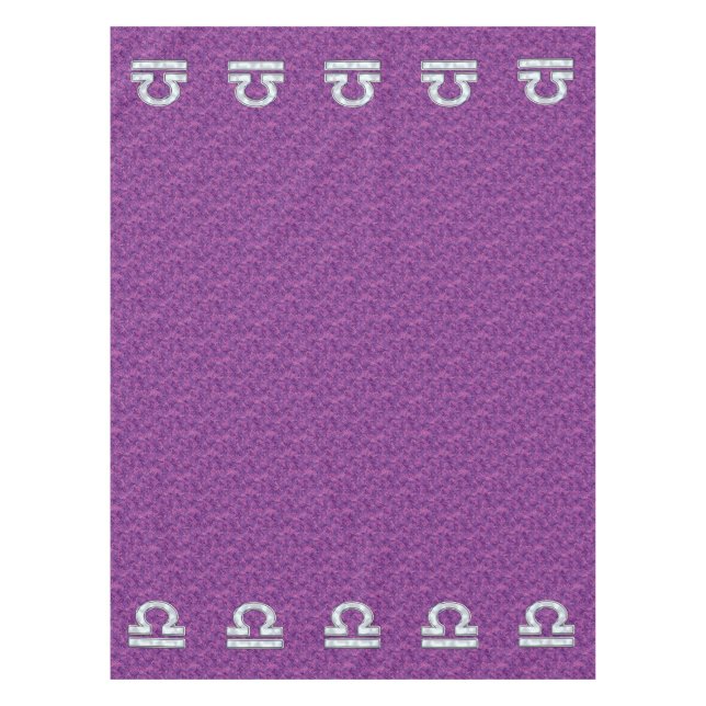 Toalha De Mesa Símbolo Libra na Camo Digital Fuchsia (Frente)