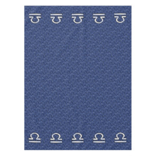 Toalha De Mesa Símbolo Libra Zodiac no Camo Digital Azul