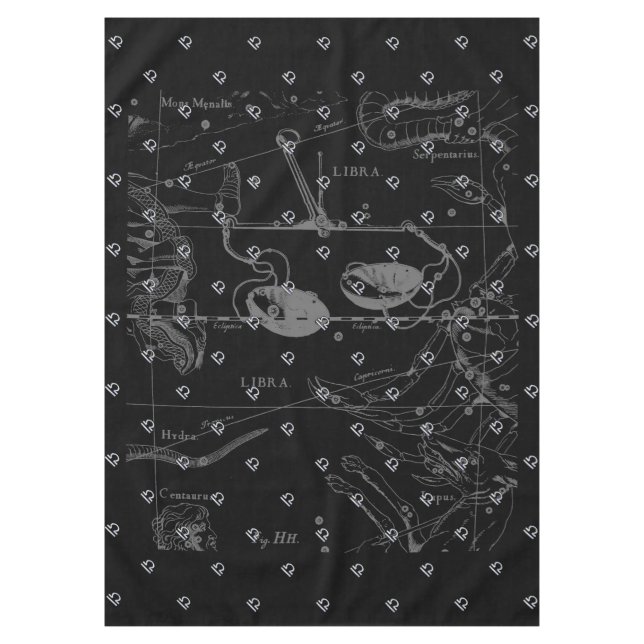Toalha De Mesa Símbolo Silver Chrome Libra Zodiac em Hevelius (Frente)