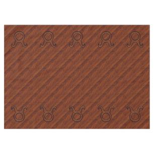 Toalha De Mesa Símbolo Taurus Zodiac em Mahogany como impressão