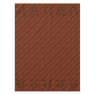 Toalha De Mesa Símbolo Taurus Zodiac em Mahogany como impressão