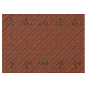 Toalha De Mesa Símbolo Zodíaco Moderno Aries em Mahogany como imp