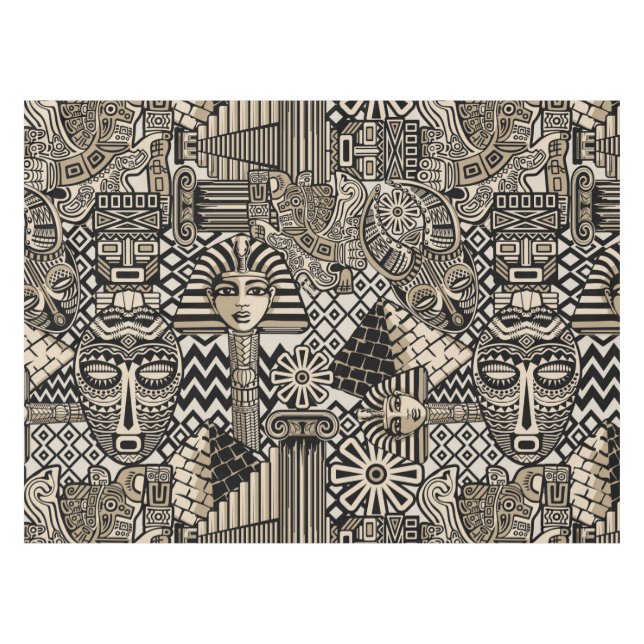 Toalha De Mesa Símbolos Históricos Antigos Estilo de Tatuagem (Frente (Horizontal))