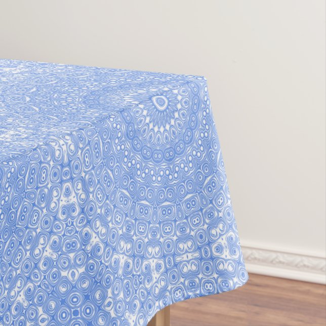 Toalha De Mesa Simetria de Mandala Azul Centáurea (Posição Original)