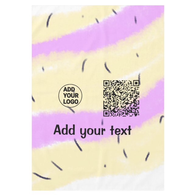 Toalha De Mesa Simple minimal q r code add logo scan code name te (Frente)