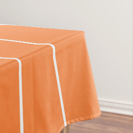 Toalha De Mesa Simples faixas brancas em fundo laranja