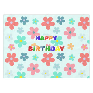 Toalha De Mesa Simples Moderno - Parte de aniversário das flores