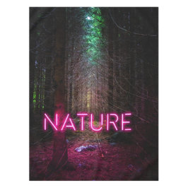 Toalha De Mesa Sinal magenta da natureza neon-magenta da floresta