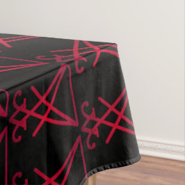 Toalha De Mesa Sinal Vermelho de Lucifer Satanic Occult Altar