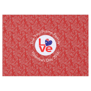 Toalha De Mesa Sinalizador australiano Red LOVE
