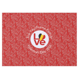 Toalha De Mesa Sinalizador Belga Red LOVE Personalizado