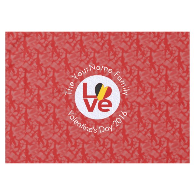 Toalha De Mesa Sinalizador Belga Red LOVE Personalizado (Frente (Horizontal))