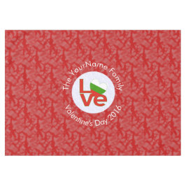 Toalha De Mesa Sinalizador Búlgaro Red LOVE Personalizado