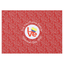 Toalha De Mesa Sinalizador Colombiano Red LOVE Personalizado