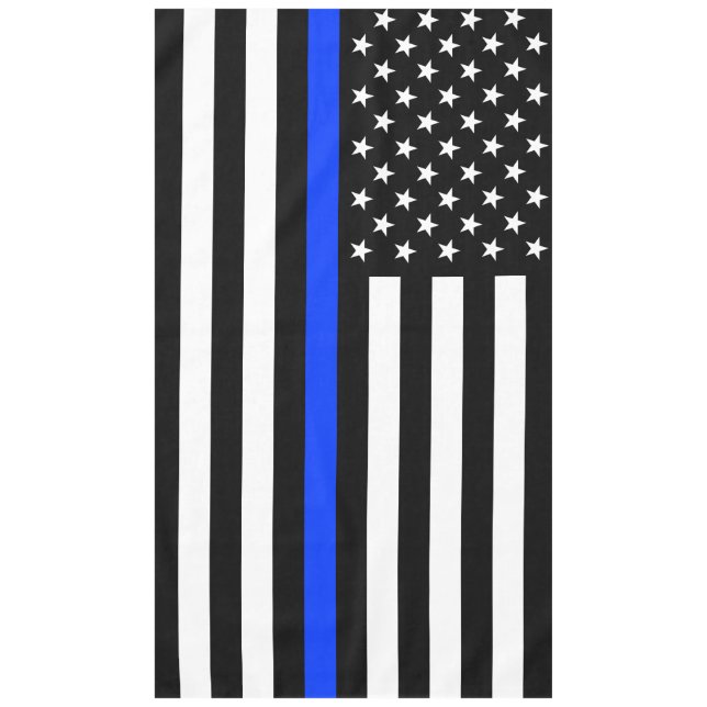 Toalha De Mesa Sinalizador da Polícia de Linha Azul-Fino (Frente)